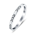 Arrows Ring Oxidized Band Solid 925 Sterling Silver Thumb Ring (2mm)