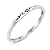 Infinity Wings Oxidized Band Solid 925 Sterling Silver Thumb Ring (2.2mm)