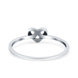 Heart Band Oxidized Ring Solid 925 Sterling Silver (5mm)