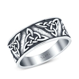 Petite Dainty Celtic Band Oxidized Ring Solid 925 Sterling Silver (7.8mm)