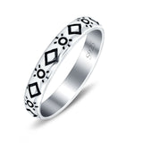 Sun Oxidized Band Solid 925 Sterling Silver Thumb Ring (3mm)