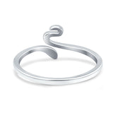 Snake Band Oxidized Ring Solid 925 Sterling Silver (9mm)