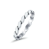 Rope Ring Oxidized Band Solid 925 Sterling Silver Thumb Ring (2mm)