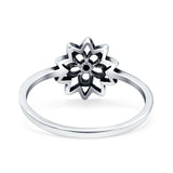 Mandala Oxidized Band Solid 925 Sterling Silver Thumb Ring (10mm)