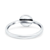 Moon & Star Oxidized Band Solid 925 Sterling Silver Thumb Ring (6mm)