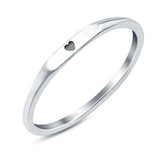 Heart Oxidized Band Solid 925 Sterling Silver Thumb Ring (2.2mm)