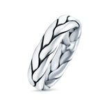 Silver Oxidized Band Solid 925 Sterling Silver Thumb Ring (5mm)