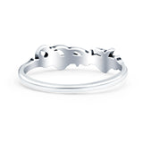 Birds Ring Oxidized Band Solid 925 Sterling Silver Thumb Ring (4mm)