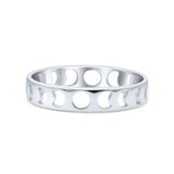 Iconic Celestial Moon Phases Cut Out And Lunar Cycle Stylish Oxidized Band Thumb Ring
