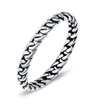 Chain Oxidized Band Solid 925 Sterling Silver Thumb Ring (2.5mm)