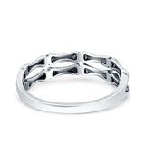Bamboo Oxidized Band Solid 925 Sterling Silver Thumb Ring (5mm)