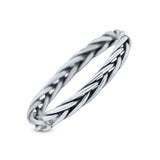Unique Braided Criss Cross Celtic Pretty Traditional Oxidized Band Thumb Ring