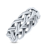Dainty Celtic Woven Braided Twisted Double Band