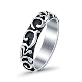 Silver Oxidized Band Solid 925 Sterling Silver Thumb Ring (5.5mm)