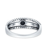Round Bali Split Shank Oxidized Band Solid 925 Sterling Silver Thumb Ring (6.6mm)