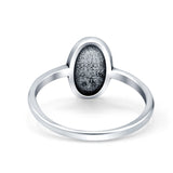 Flowers Band Oxidized Solid 925 Sterling Silver Ring (11mm)