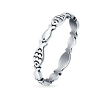 Fish Oxidized Band Solid 925 Sterling Silver Thumb Ring (3mm)