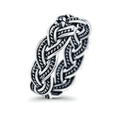 Bali Braid Oxidized Band Solid 925 Sterling Silver Thumb Ring (6mm)