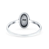 Rose Ring Oxidized Band Solid 925 Sterling Silver Thumb Ring (9.5mm)