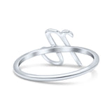 Initial U Alphabet Letter Name Monogram Stackable Statement Thumb Ring Band