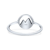 Dainty Snow Capped Mountain Unique Nature Lover Oxidized Band Thumb Ring