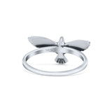 Dainty Sweet Flying Bird Designer Oxidized Statement Band Thumb Ring