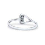 Traditional Twisted Heart Shaped Design Ring Band Solid 925 Sterling Silver Thumb Ring 7.2mm