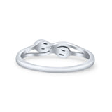 Love Knot Twisted Double Infinity Promise Design Oxidized Ring Band Solid 925 Sterling Silver Thumb Ring (4.2mm)