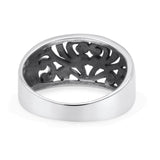 Filigree Open Swirl Designer Friendly Traditional Oxidized Fashion Band Thumb Ring