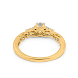 14K Yellow Gold 0.49ct Vintage Round 3mm G SI Diamond Engagement Band Wedding Ring Size 6.5
