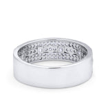 Wedding Band Eternity Ring Round Princess Cut Round CZ 925 Sterling Silver