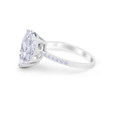 Teardrop Engagement Ring Simulated Cubic Zirconia 925 Sterling Silver