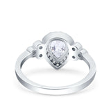 Halo Pear Engagement Ring Cubic Zirconia 925 Sterling Silver Wholesale