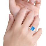 Solitaire Engagement Ring Blue Topaz CZ 925 Sterling Silver Wholesale