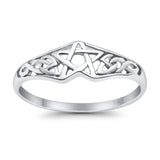 Pentagram Star Filigree Ring 14K White Gold Wholesale