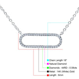 Paperclip Necklace Diamond 14k white Gold