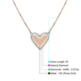 Heart Pendant Diamond Necklace 14K Rose Gold 0.07ct Wholesale