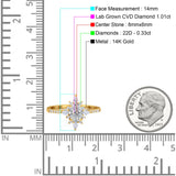 14K Yellow Gold Vintage Oval 8mmx6mm D VS2 GIA Certified 1.01ct Lab Grown CVD Diamond Engagement Wedding Ring