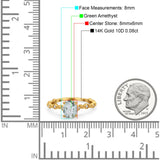 14K Yellow Gold 1.29ct Oval Natural Green Amethyst G SI Diamond Engagement Ring Size 6.5