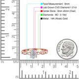14K Rose Gold Vintage Style GIA Certified Oval 8mmx6mm D VS2 1.01ct Lab Grown CVD Diamond Engagement Wedding Ring