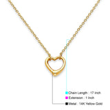 14K Yellow Gold Single Floating Necklace 17" + 1" Extension