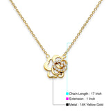 14K Yellow Gold CZ Necklace 17" + 1" Extension