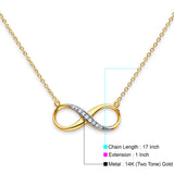 Two Tone Gold CZ Infinity Necklace