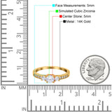 14K Yellow Gold Round Three Stone Bridal Wedding Engagement Ring Simulated CZ Size-7