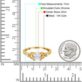 14K Yellow Gold Cushion Celtic Art Deco Engagement Ring Simulated Cubic Zirconia Size-7