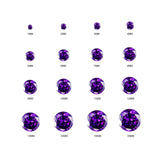 (Pack of 5) Round Simulated Amethyst CZ