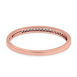 14K Rose Gold 0.09ct Round 2mm G SI Stackable Anniversary Diamond Engagement Half Eternity Wedding Ring Size 6.5