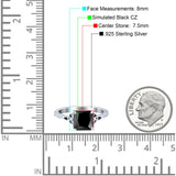 Cushion Cut Celtic Wedding Ring Simulated Black CZ 925 Sterling Silver