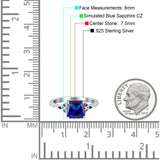 Cushion Cut Celtic Wedding Ring Simulated Blue Sapphire CZ 925 Sterling Silver