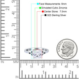 Cushion Cut Celtic Wedding Ring Simulated Cubic Zirconia 925 Sterling Silver